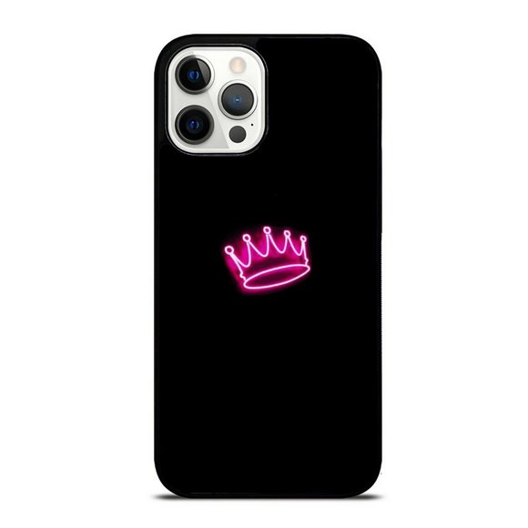 Retro Neon Crown - Pink Neon 80s 90s iPhone Case - Picture 1 of 1